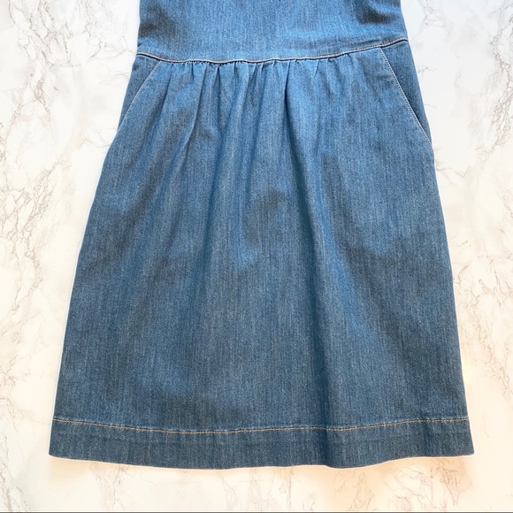 Red Valentino Ruffle Sleeve Denim Dress Size 4 - Picture 6 of 12